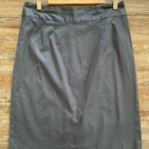 Banana Republic Womens Size 12 Stretch Satin Pencil Gray Career Business Skirt